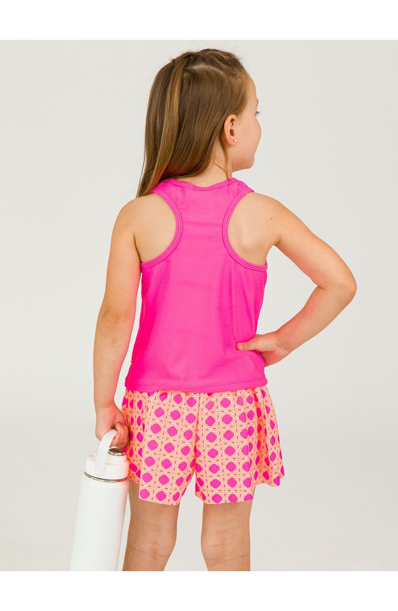 RuffleButts Girls UPF50+ Active Butterfly Shorts, Alternate, color, Neon Sherbet Cane