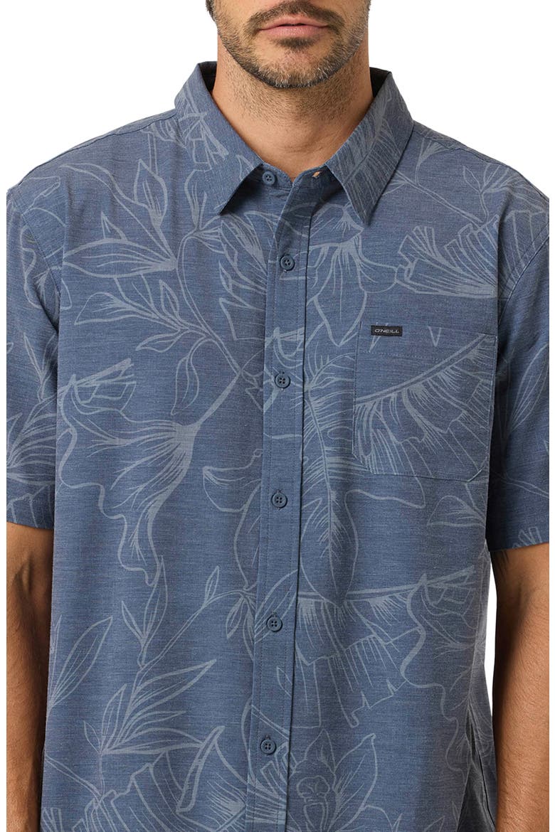 Trvlr Transverse UPF 50+ Camp Shirt, Alternate, color, NAVY