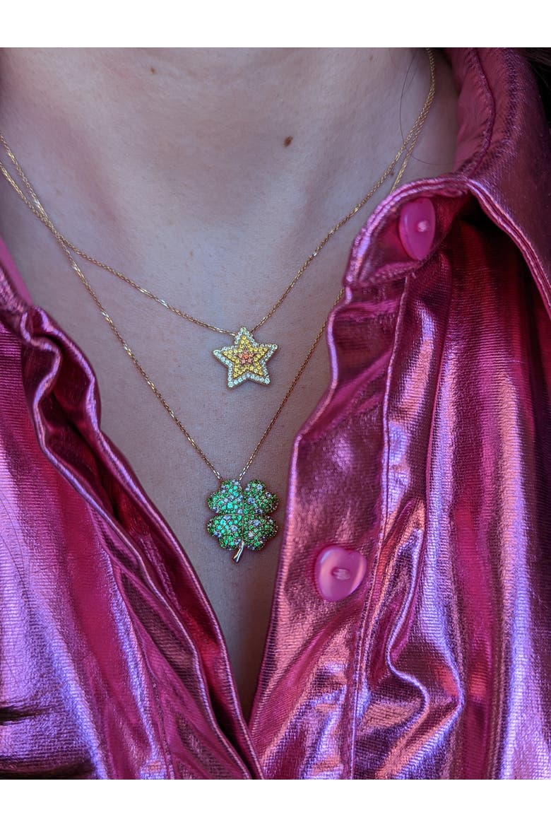 Juju Four Leaf Clover Charm Necklace, Alternate, color, Gold