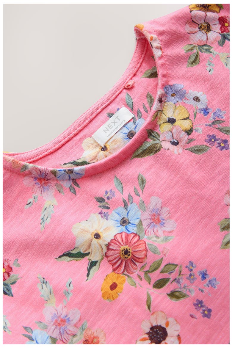 Kids' Floral Jersey Cotton Dress, Alternate, color, PINK