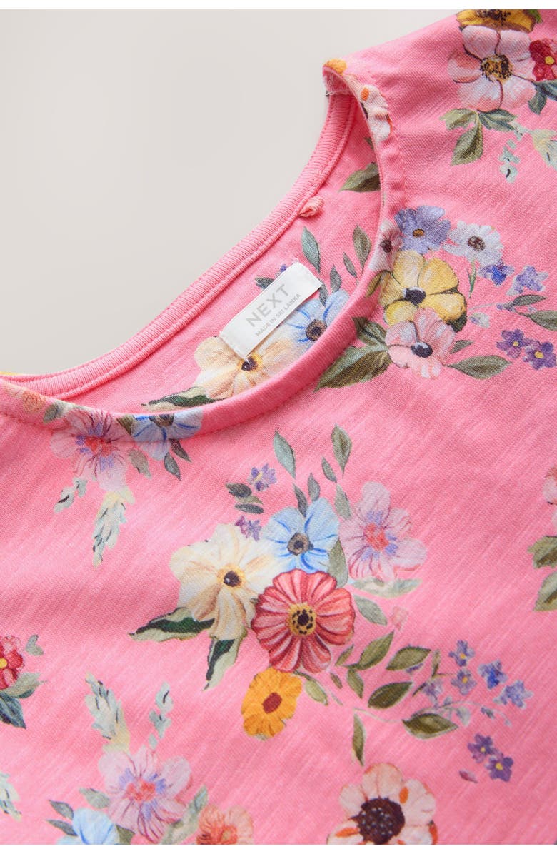 NEXT Kids' Floral Jersey Cotton Dress, Alternate, color, Pink