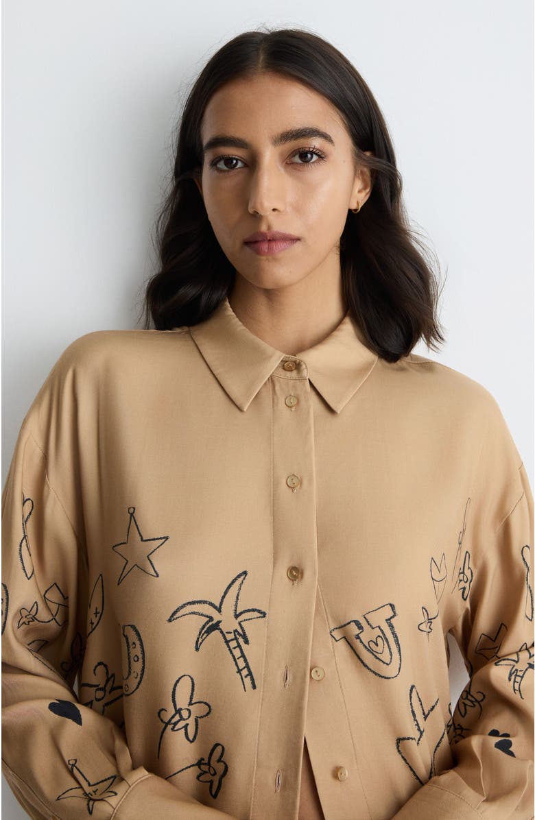 Romy Jakey Shirt, Alternate, color, Tan Print