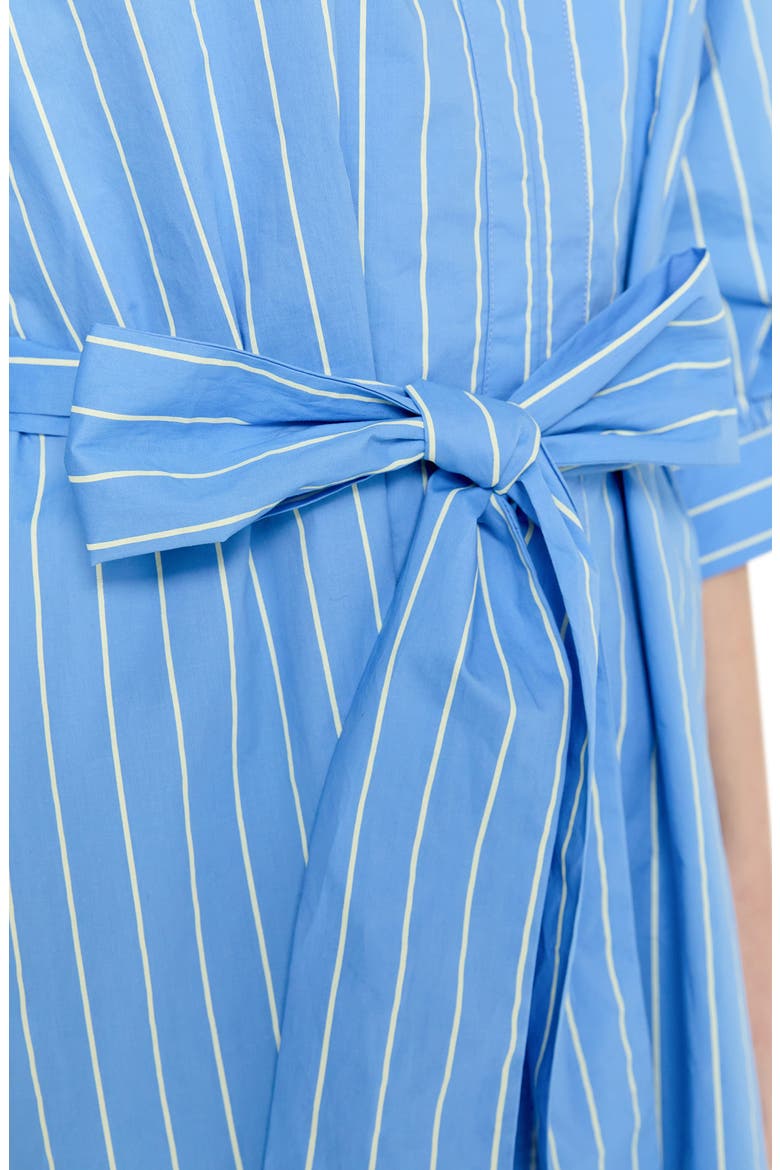 Stripe Blouson Sleeve Cotton Midi Shirtdress, Alternate, color, BLUE/ YELLOW