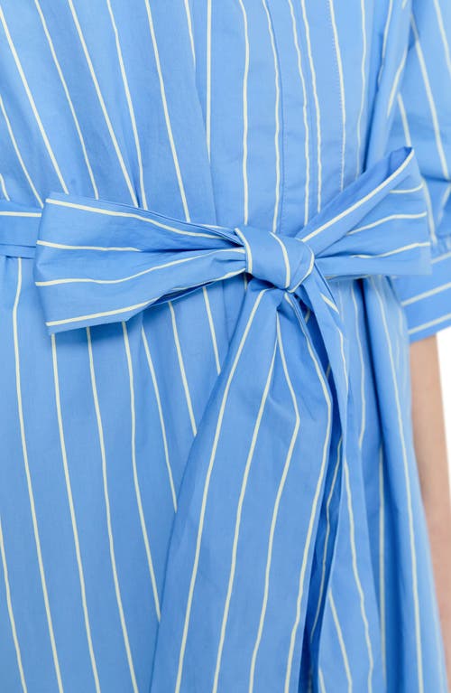 ENGLISH FACTORY ENGLISH FACTORY STRIPE BLOUSON SLEEVE COTTON MIDI SHIRTDRESS