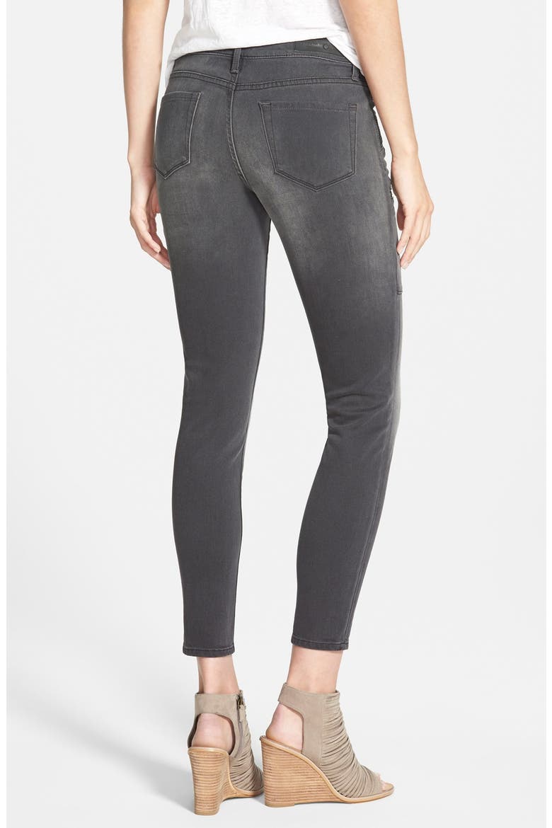 Treasure&Bond Ankle Skinny Jeans, Alternate, color, JET GREY WORN