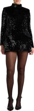 Bardot Leaza Sequin Long Sleeve Minidress