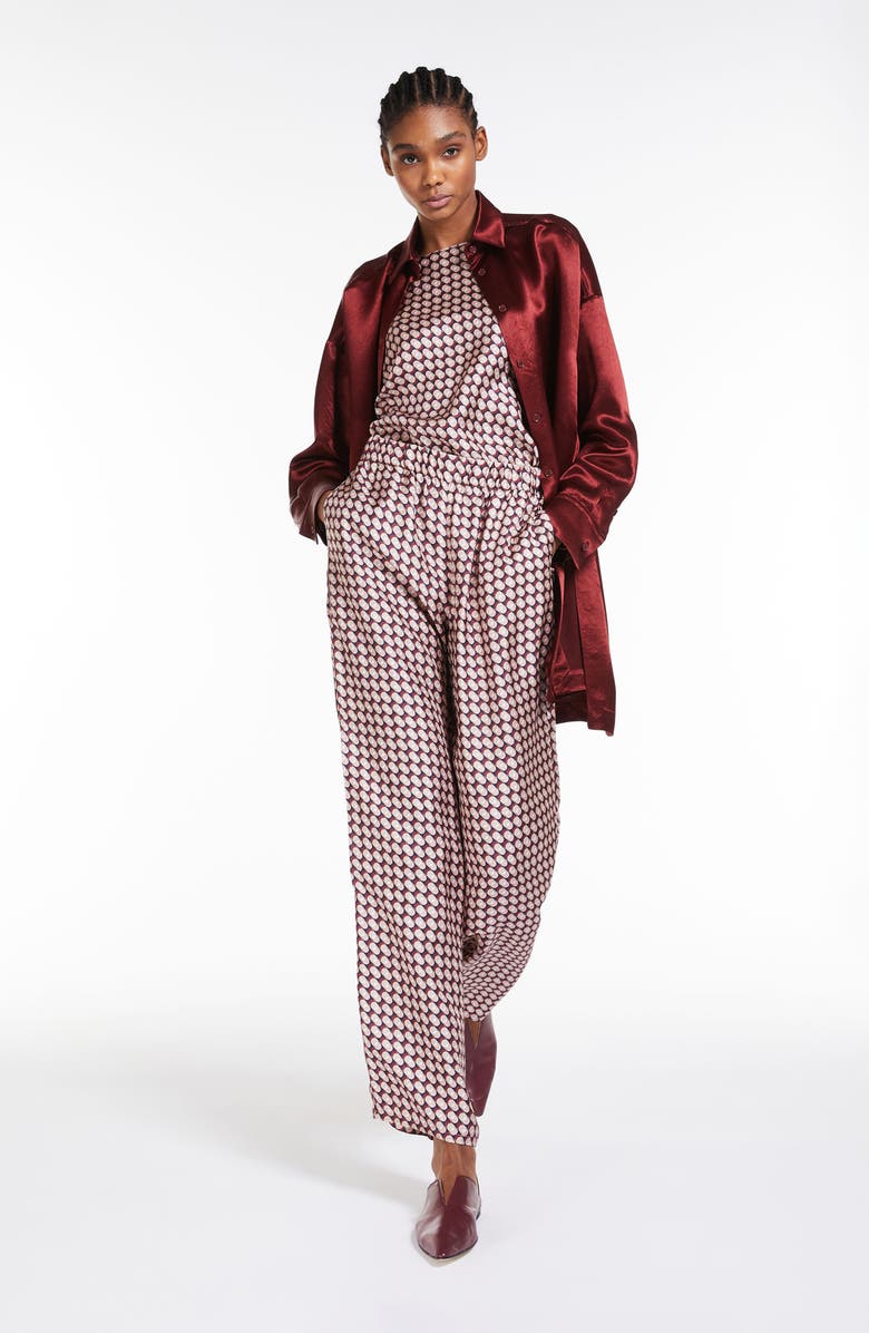 Max Mara Leisure Bacio Oversize Satin Button-Up Shirt, Alternate, color,