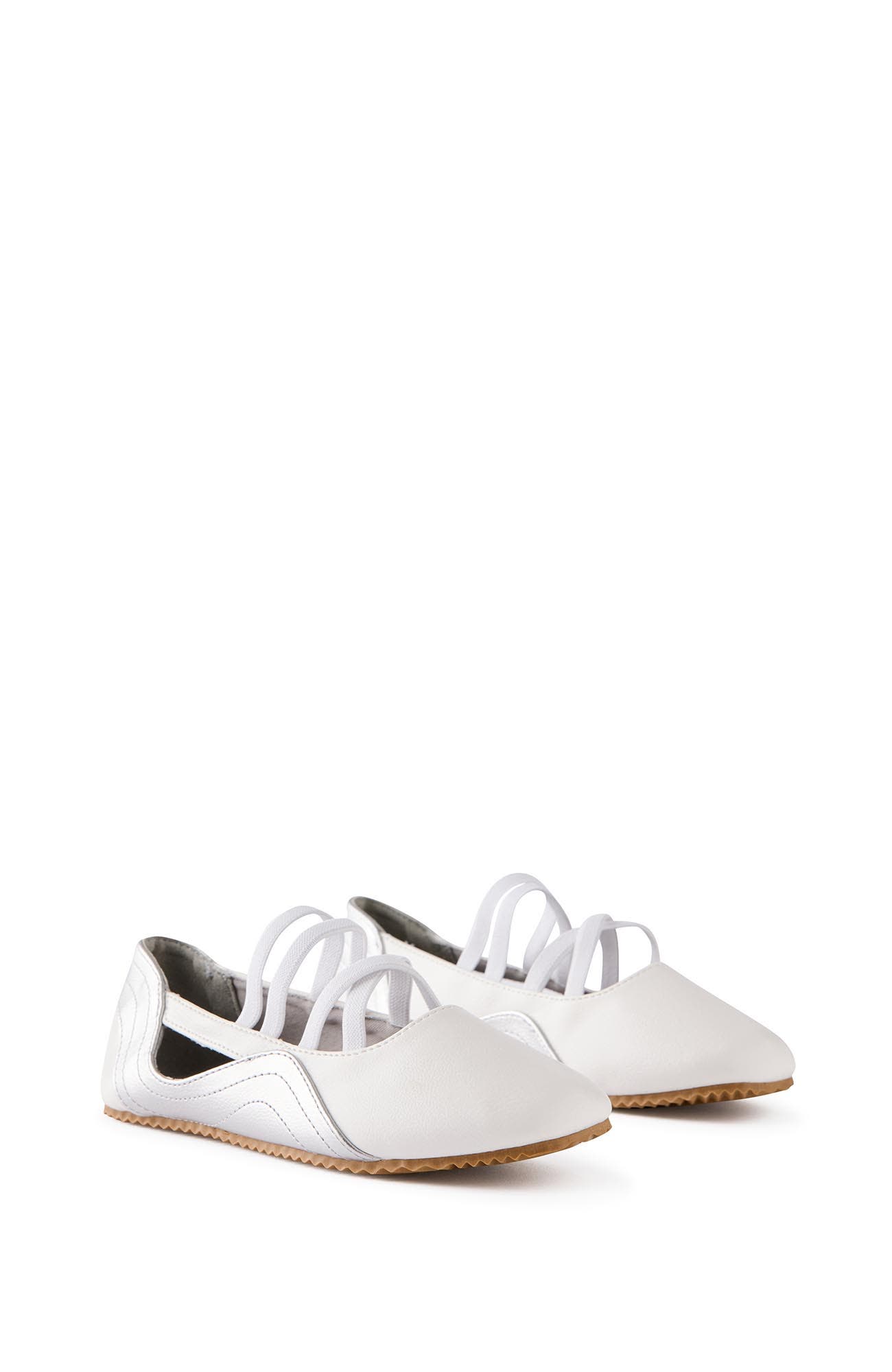 Cotton On Kids Kid's Spencer Sporty Flats, Alternate, color, White Silver