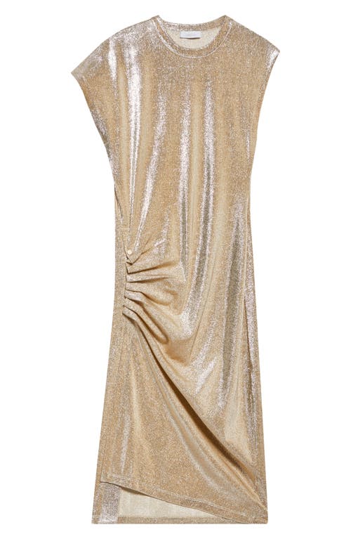 Rabanne Drapé Pression Metallic Knit Dress