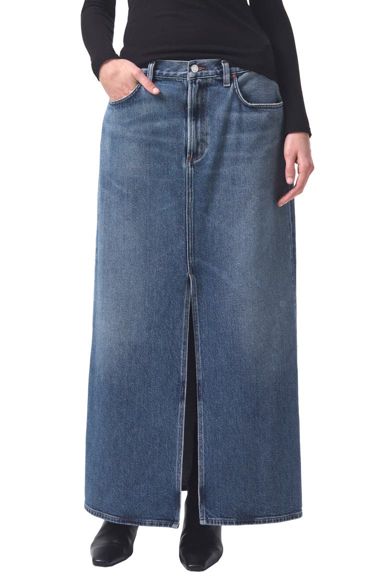 Leif Longline Denim Skirt, Main, color, SWING