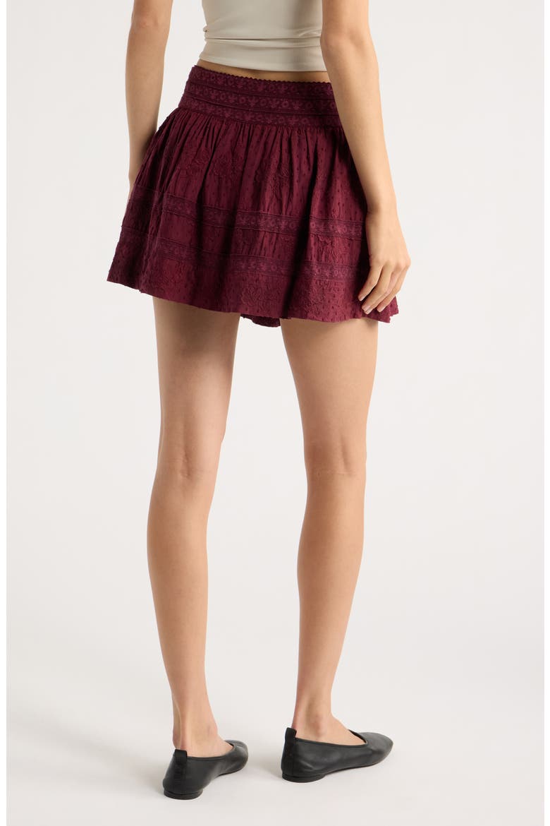 Anwen Embroidered Miniskirt, Alternate, color, FADED MERLOT