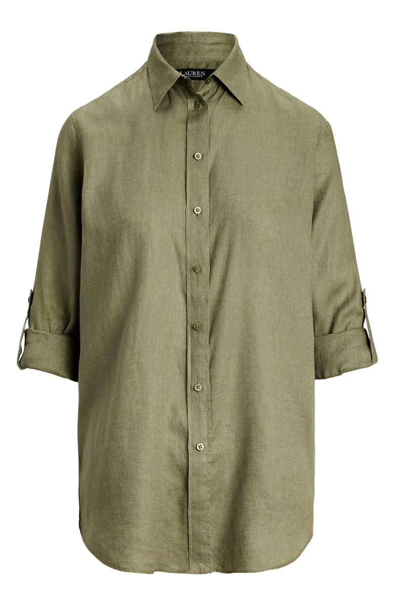 Lauren Ralph Lauren Relaxed Fit Linen Shirt, Alternate, color, 