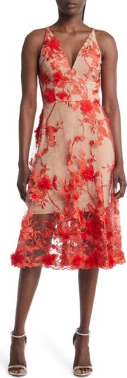 Dress the Population Audrey Embroidered Fit & Flare Dress | Nordstrom