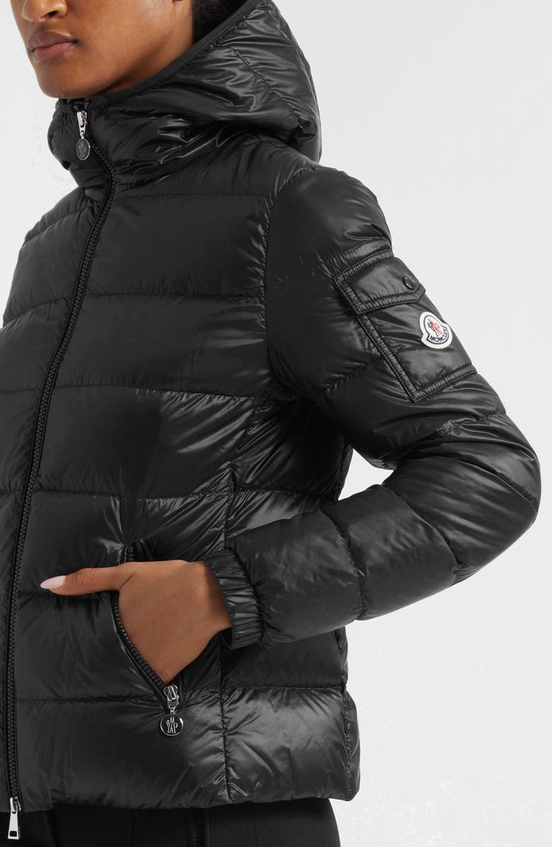 Moncler Gles Hooded Down Jacket, Alternate, color, Black