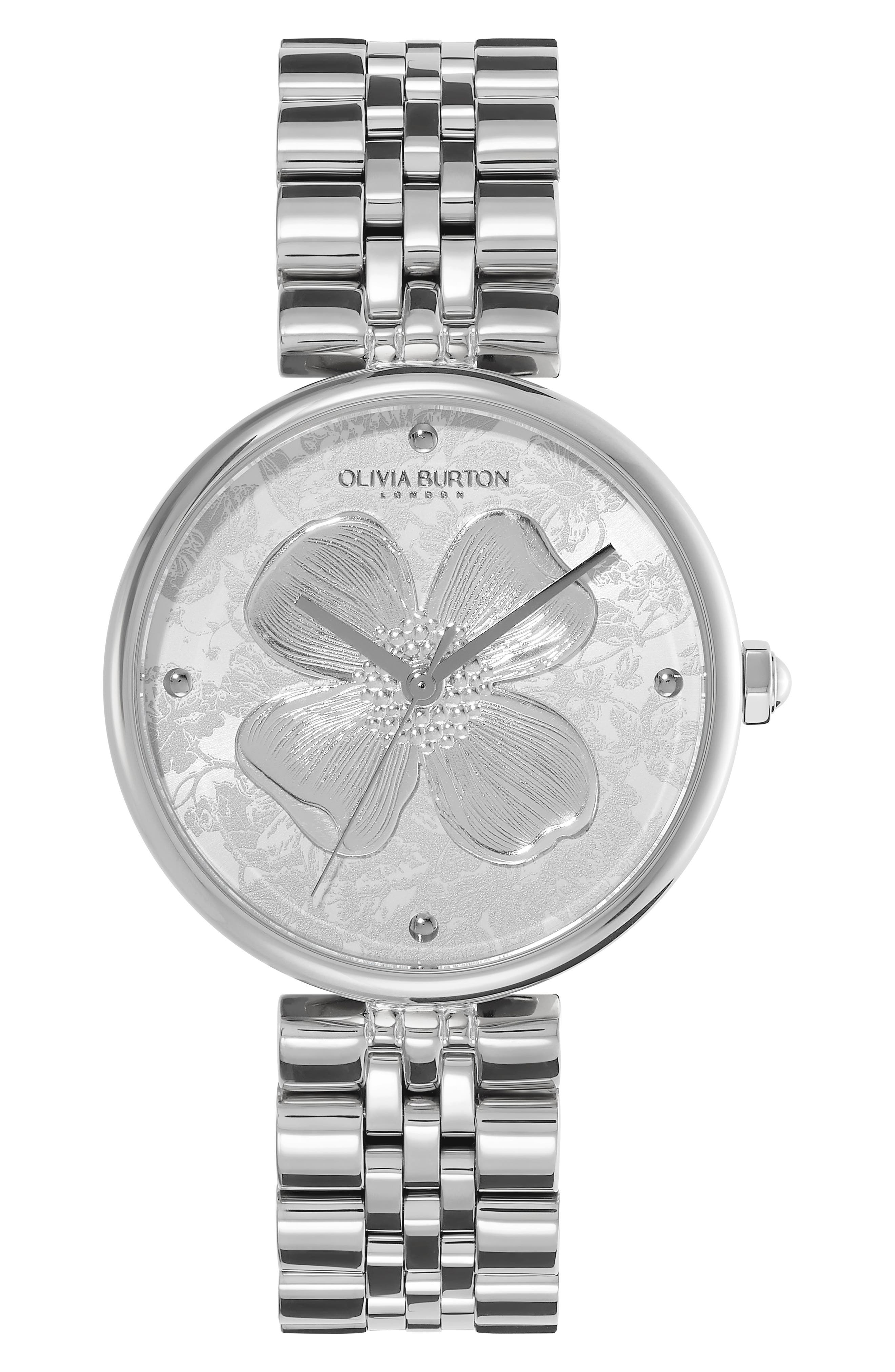 Olivia Burton Dogwood T-Bar Bracelet Watch, 36mm
