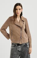 Brunello Cucinelli Suede biker jacket with monili