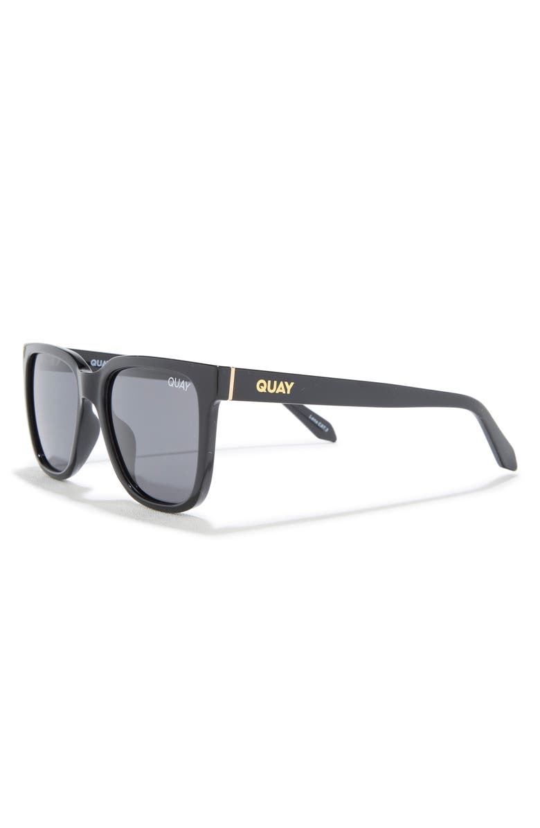 QUAY 45mm Square Sunglasses, Alternate, color, Black/ Smoke Polarize