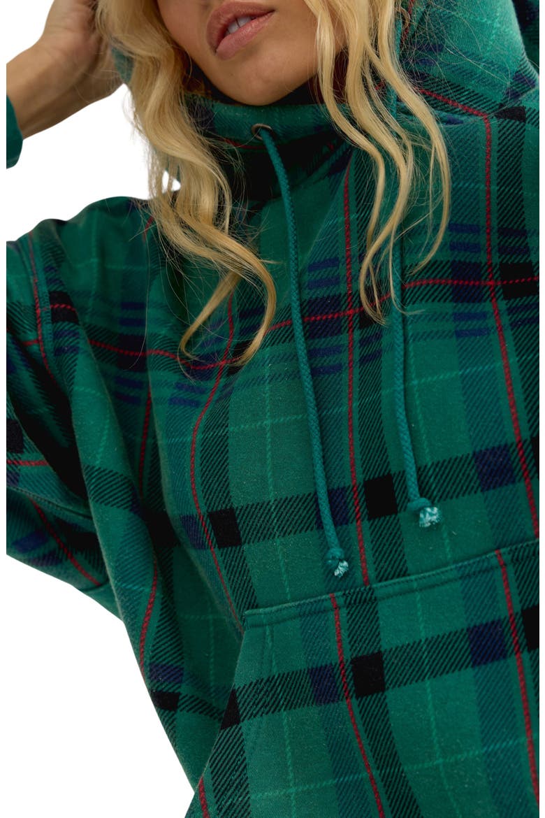 Plaid Hoodie, Alternate, color, GREEN PLAID
