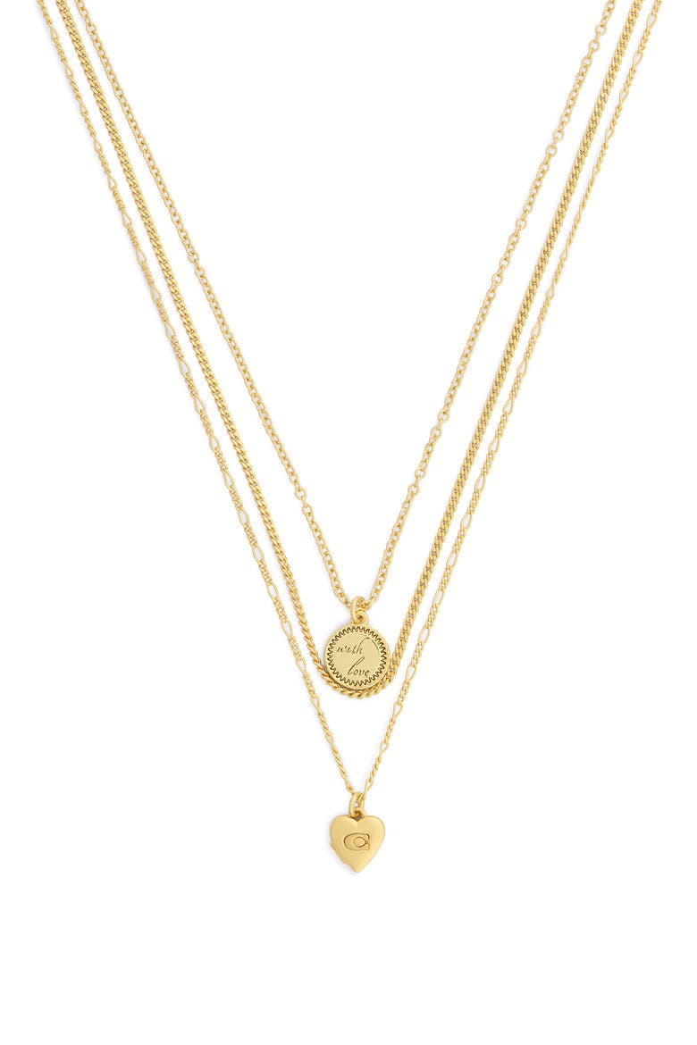 Heritage Charms Spinning Coin Pendant Necklace, Main, color, GOLD