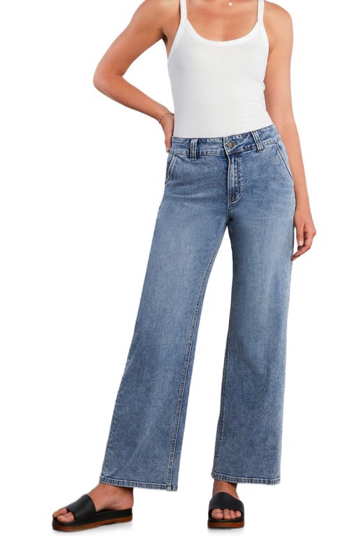 Wash Lab Denim Kellie High Waist Relaxed Straight Leg Jeans In Blue
