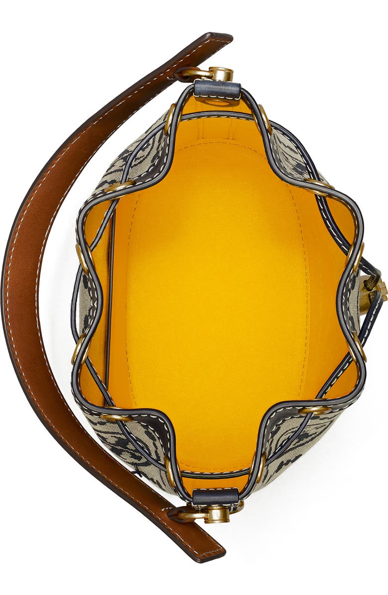 Tory Burch T Monogram Jacquard Bucket Bag, Alternate, color, Tory Navy