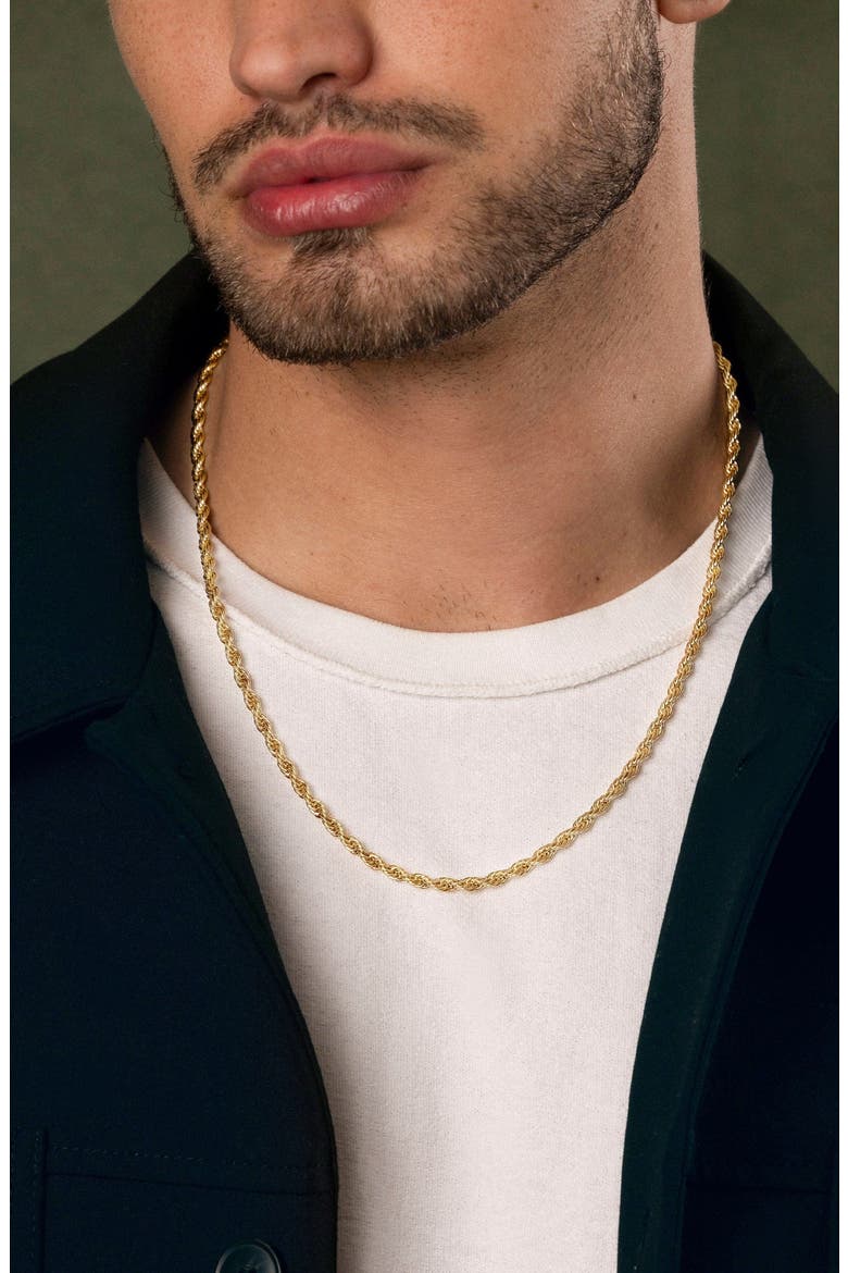 Gold Rope Chain Necklace, Alternate, color, Gold