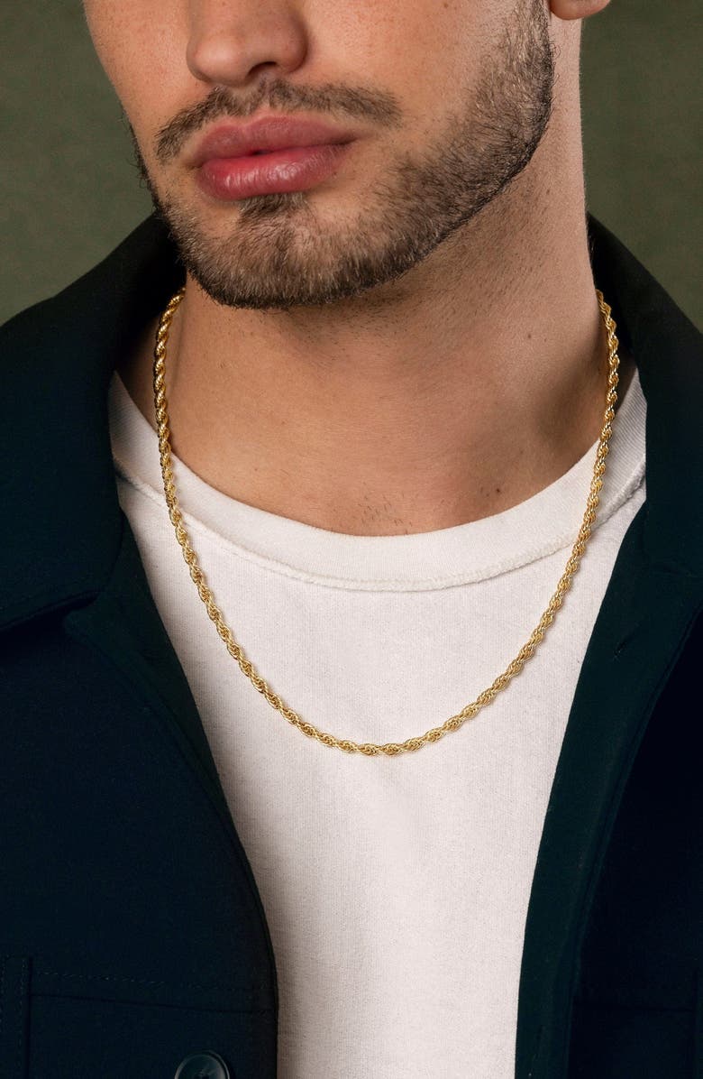 Nialaya Gold Rope Chain Necklace, Alternate, color, Gold