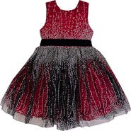JOE-ELLA Kids' Tinsel Mesh Dress