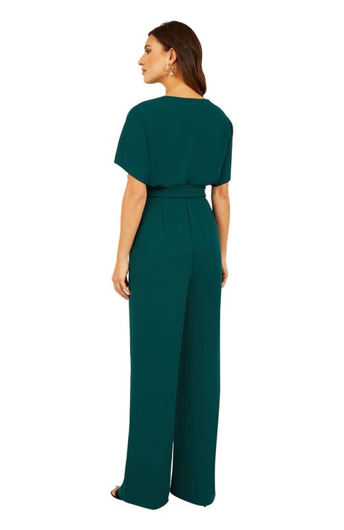 Yumi Batwing Stretch Jumpsuit In Green