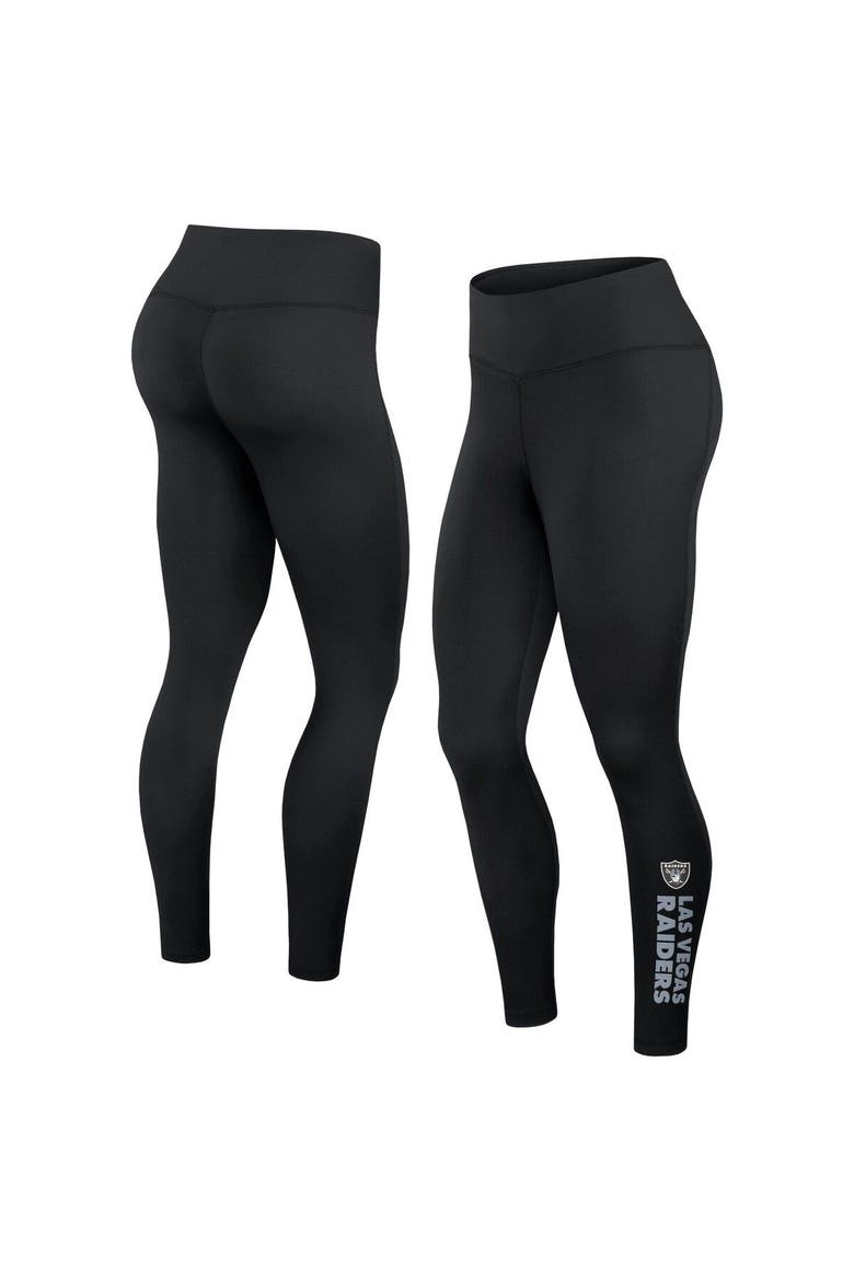 Women's Fanatics Branded Black Las Vegas Raiders Wordmark Stacked Leggings, Alternate, color, Black