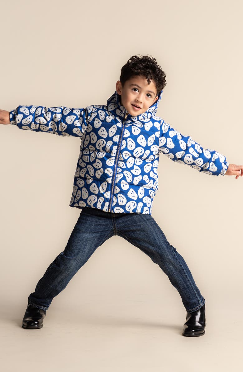 CALONIE Kids' Alex Reversible Down Hooded Puffer Jacket, Alternate, color, Blue