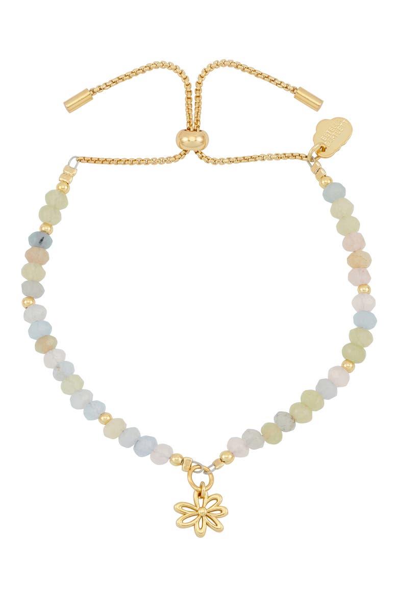 Amelia Wildflower Morganite Bead Slide Bracelet, Main, color, GOLD