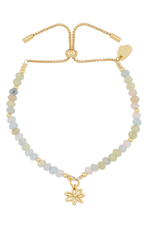 Amelia Wildflower Morganite Bead Slide Bracelet