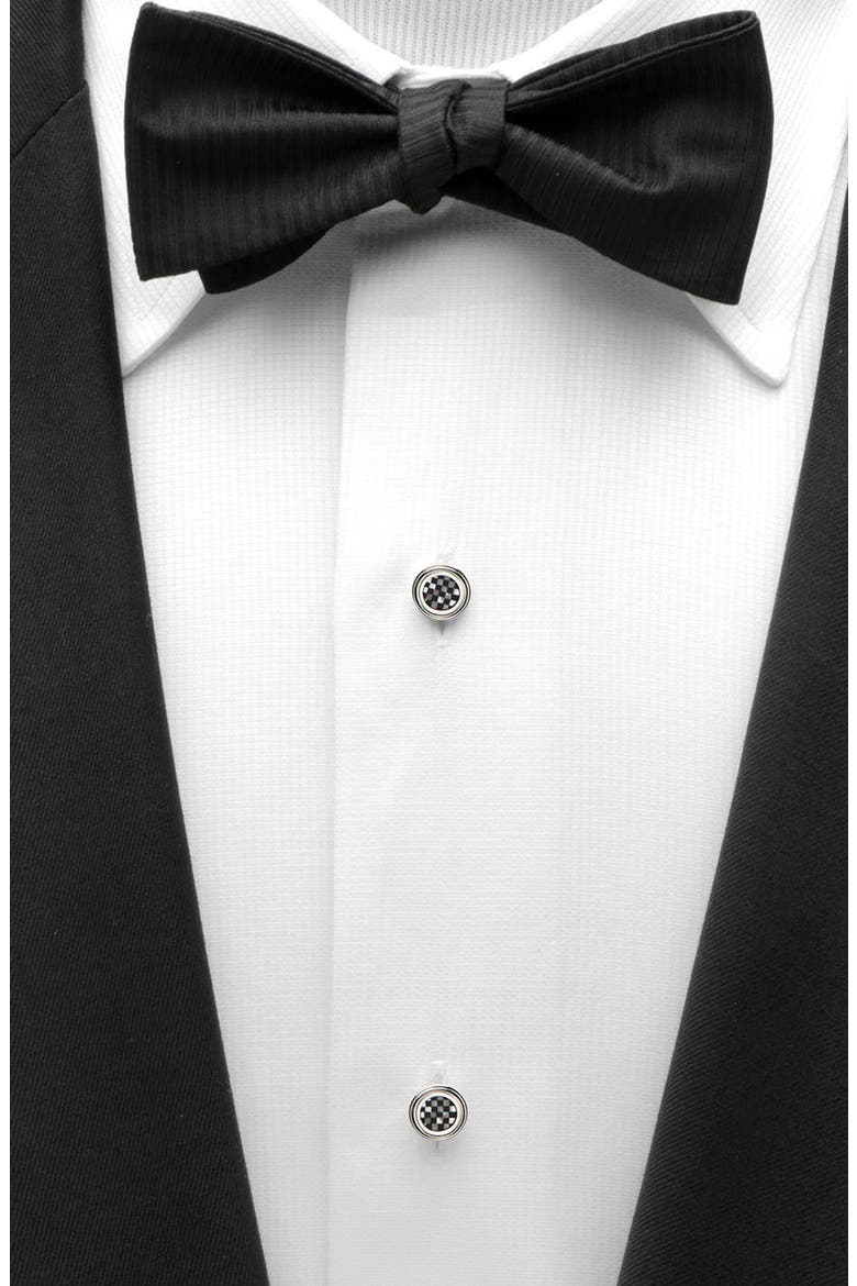 Checkerboard Studs, Alternate, color, BLACK