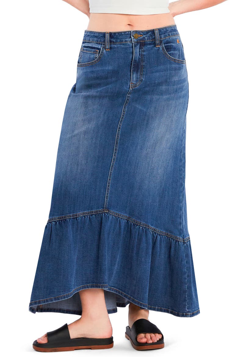 Feel Good Denim Maxi Skirt, Main, color, GREAT BLUE