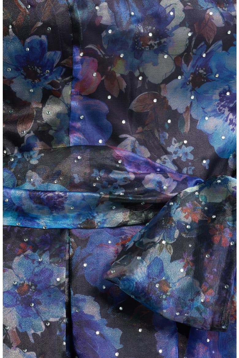 Print Sleeveless Cocktail Dress, Alternate, color, BLACK BLUE