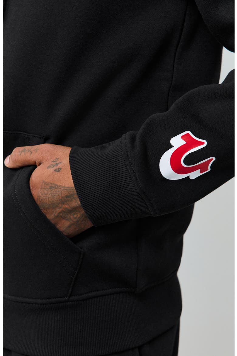 Logo Full Zip Hoodie, Alternate, color, JET BLACK