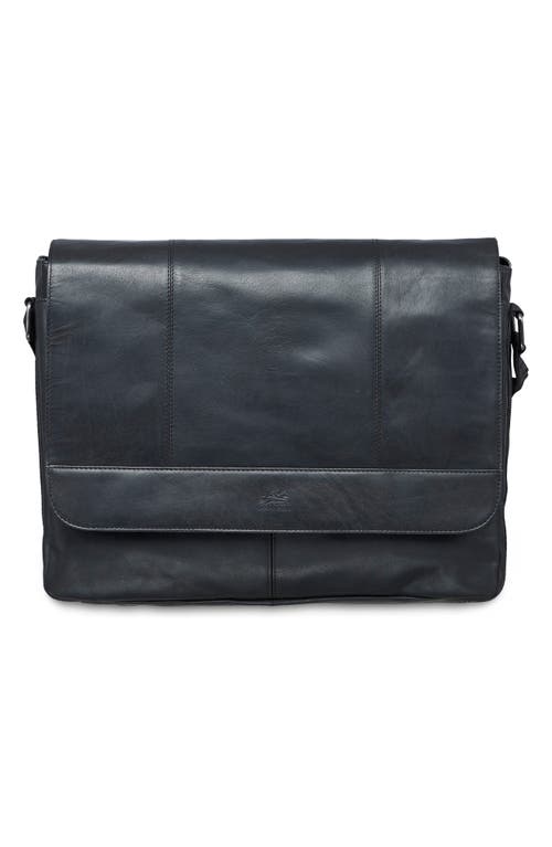 Mancini Leather Laptop Messenger Bag In Black