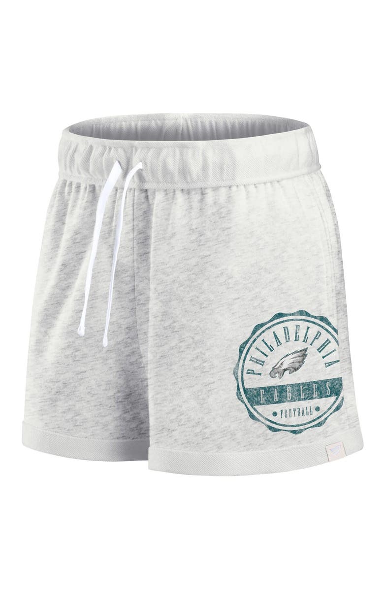 FANATICS Women's Fanatics Branded Oatmeal Philadelphia Eagles Vintage Badge Shorts, Alternate, color, 