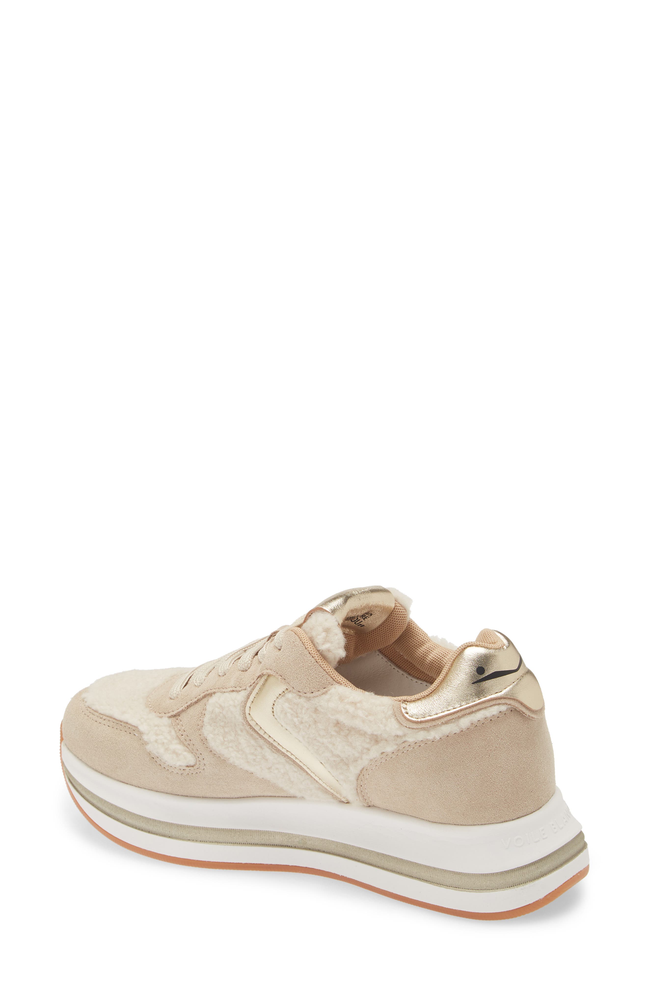 Voile Blanche Merry Curly Faux Shearling Sneaker, Alternate, color, 