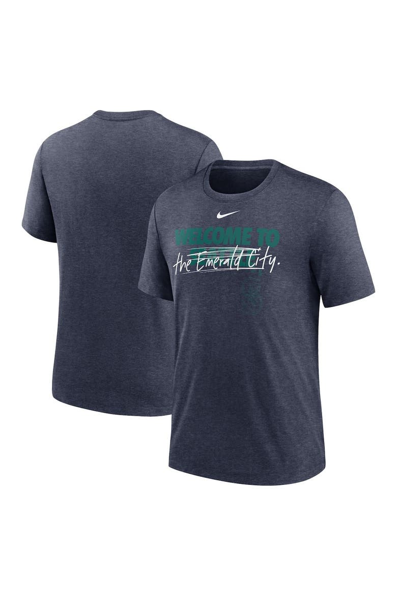 Men's Nike Heather Navy Seattle Mariners Home Spin Tri-Blend T-Shirt, Main, color, Heather Navy