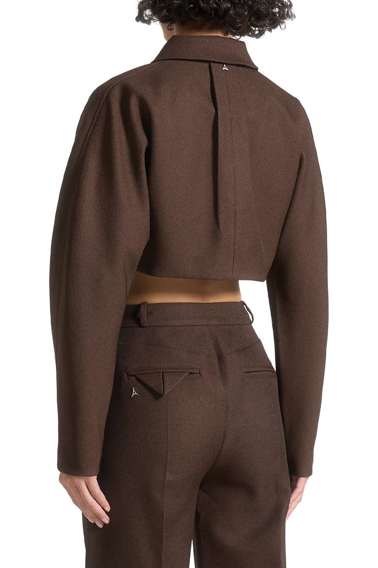 Elya Tailored Super Cropped Jacket, Alternate, color, Brown