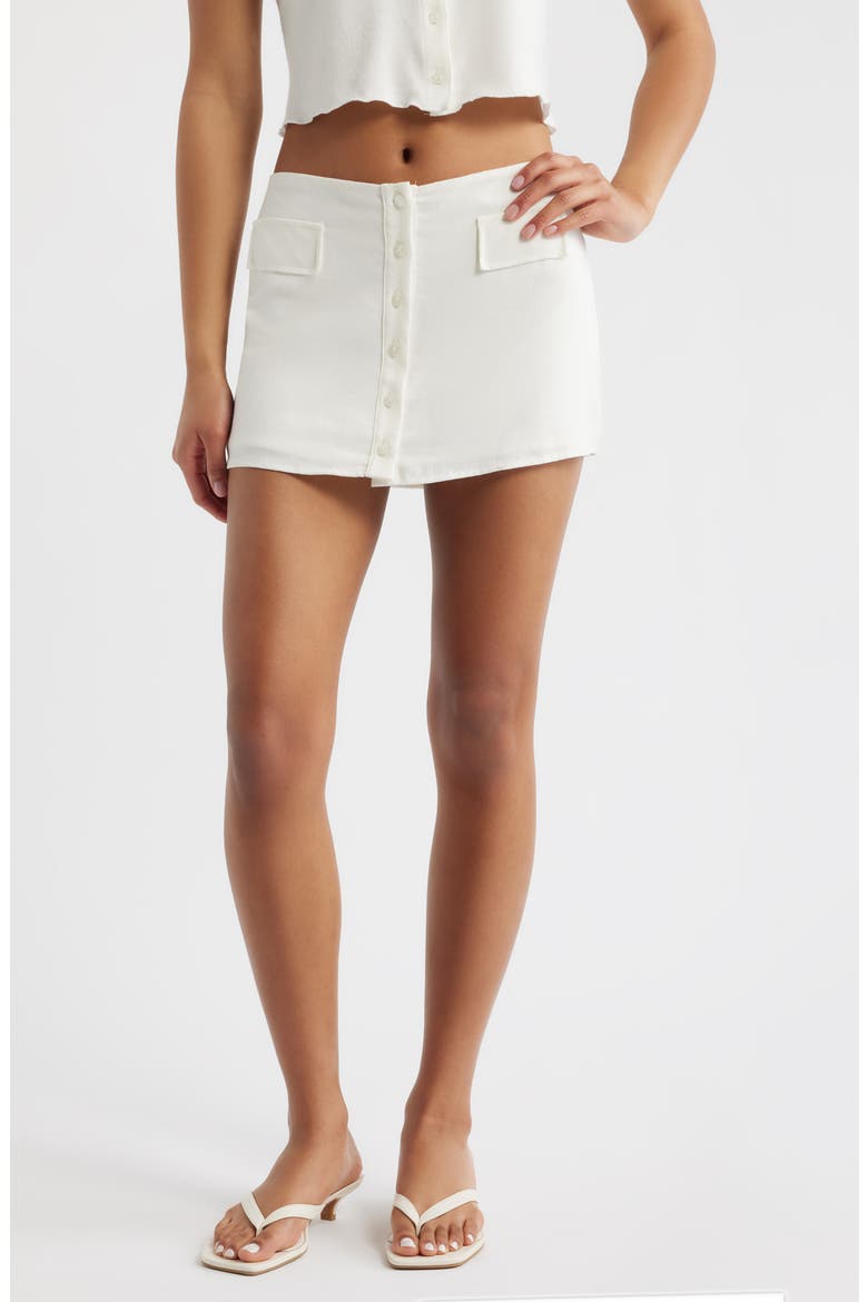 The Gracie Linen Blend Miniskirt, Main, color, WHITE