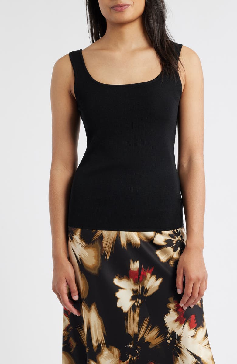 Anne Klein Square Neck Sweater Tank, Main, color, 