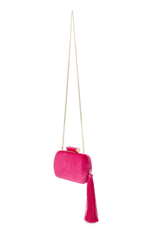 Olga Berg Matilda Velvet Clutch In Pink