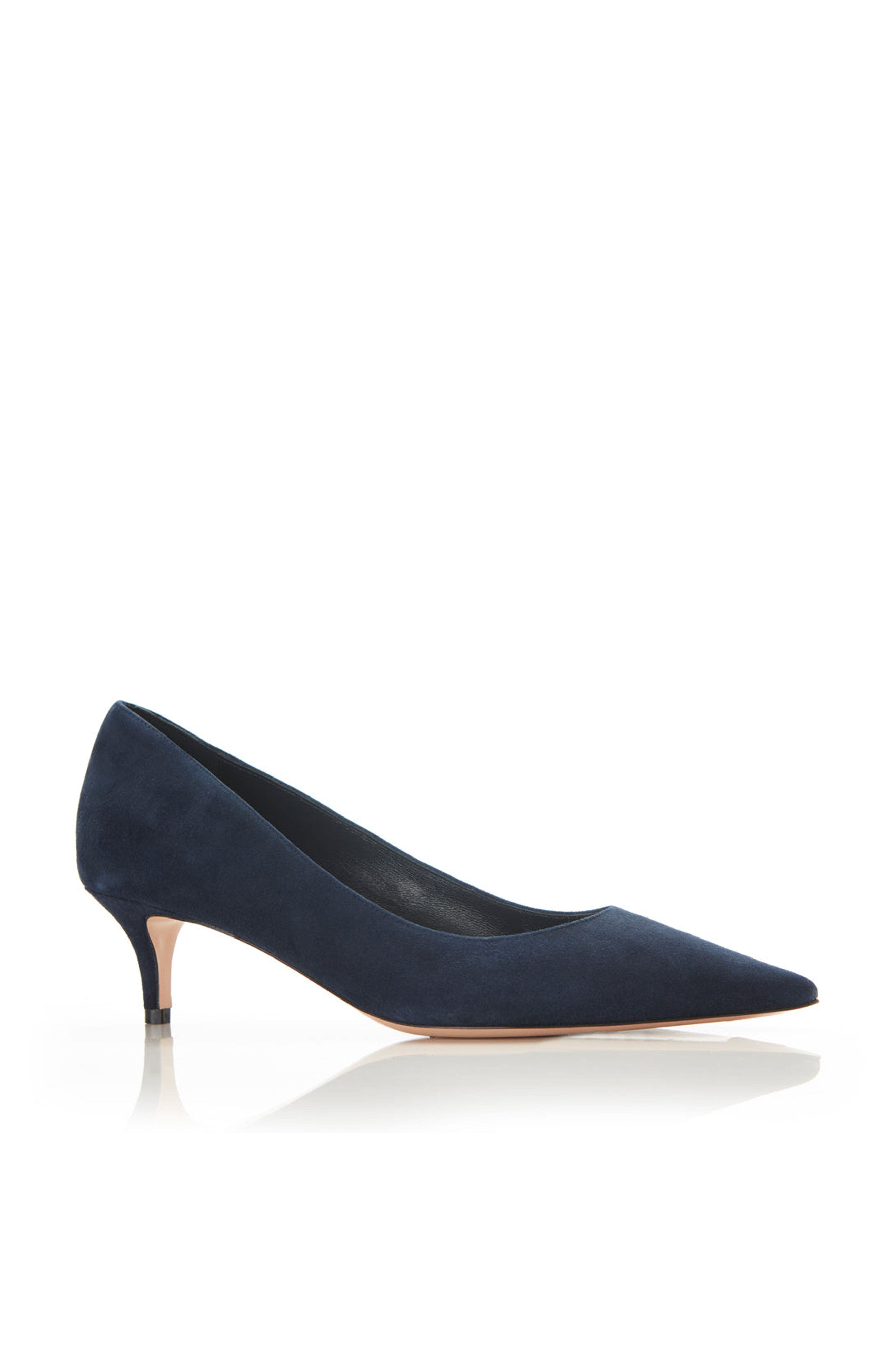 MARION PARKE Classic Pump 45 Suede, Alternate, color, Navy