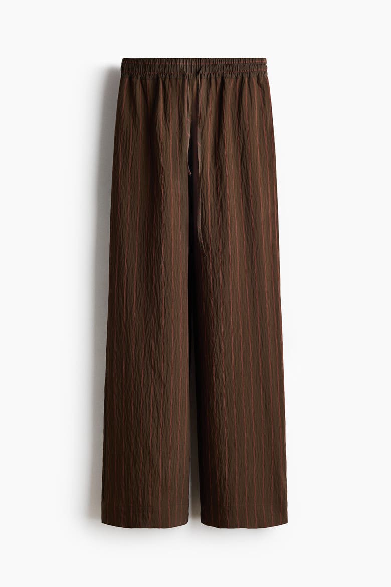Straight-leg Pull-on Pants, Alternate, color, Dark brown/striped