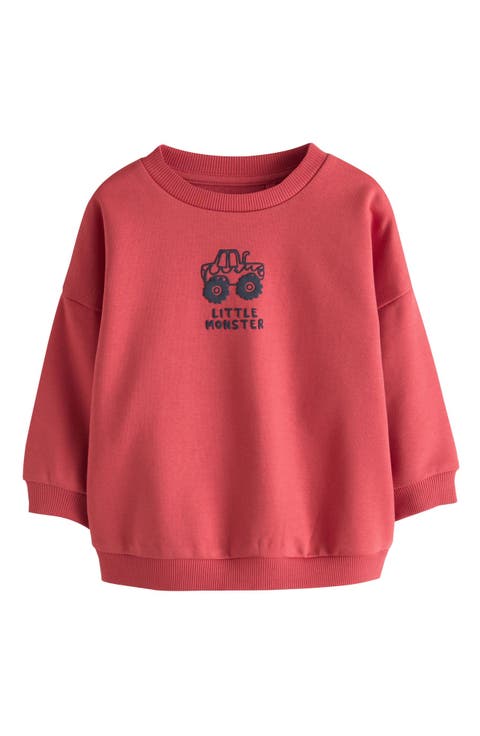 Kids' Little Monster Truck Cotton Blend Sweatshirt