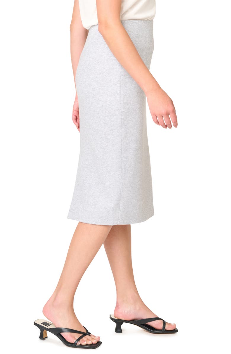 GIBSONLOOK Cotton Blend Structured Knit Pencil Skirt, Alternate, color, Heather Grey