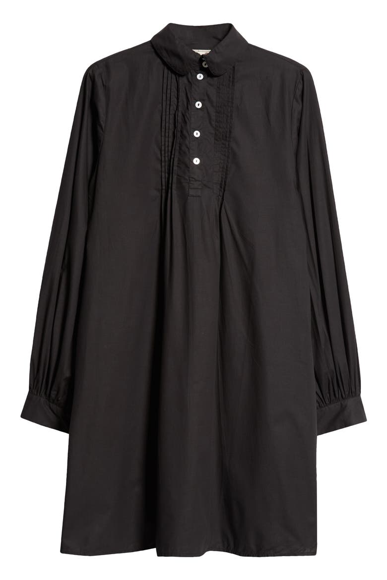 Bonnie Floral Long Sleeve Cotton Shirtdress, Alternate, color, BLACK POPLIN
